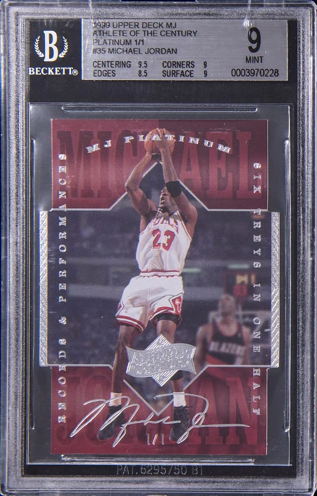 1999 Upper Deck Michael Jordan Athlete of the Century Platinum #35 card image