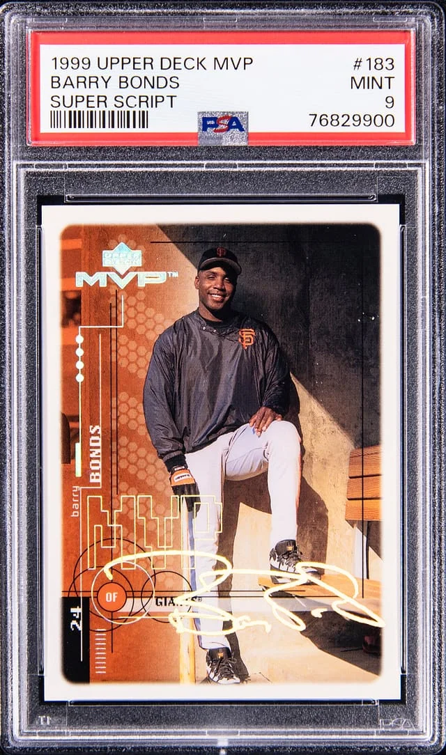 1999 Upper Deck MVP Barry Bonds Super Script #183 card image