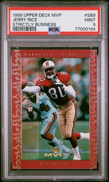 1999 Upper Deck MVP Jerry Rice Strictly Business #SB9 card image