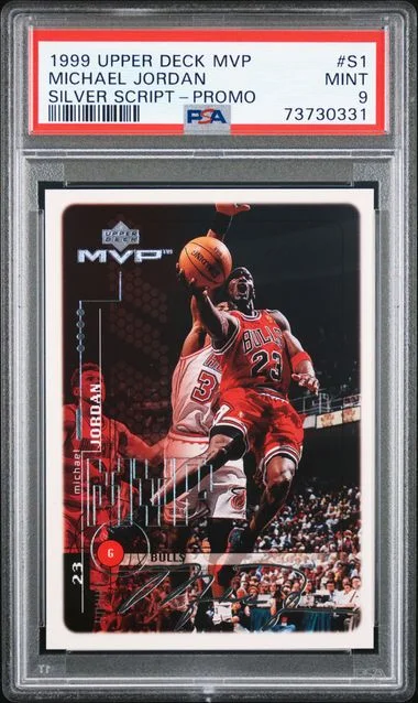 1999 Upper Deck MVP Michael Jordan Silver Script-Promo #S1 card image