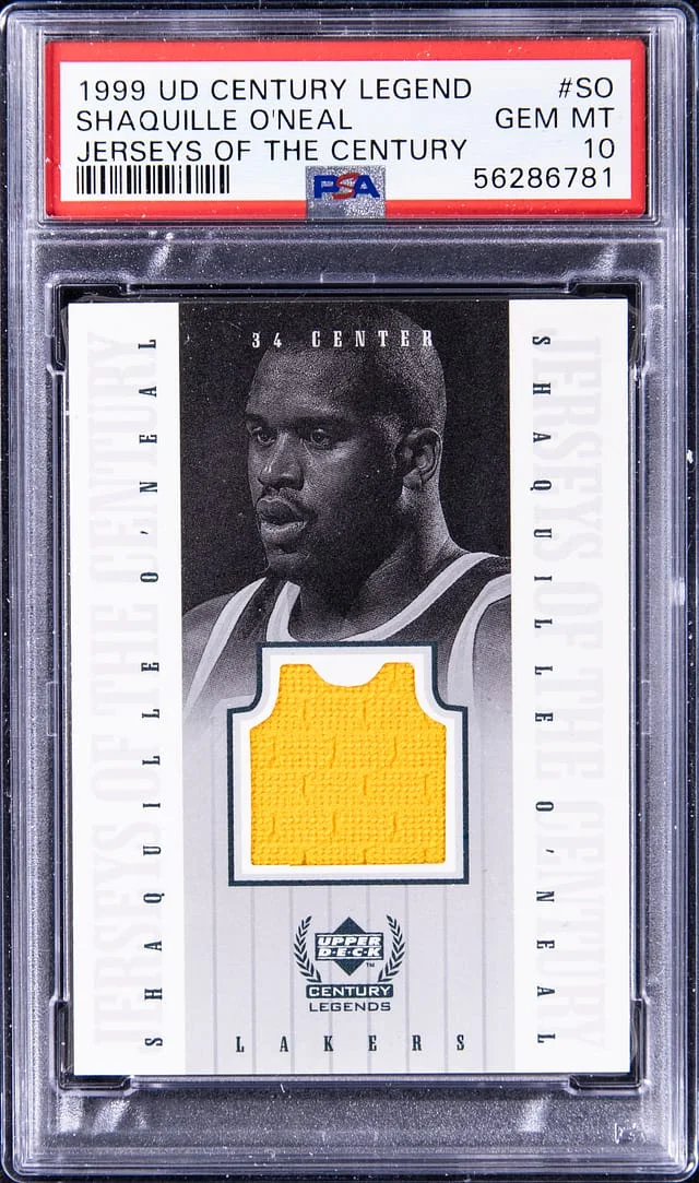 1999 Upper Deck Shaquille O'Neal Century Legend Jerseys Of The Century #SO card image