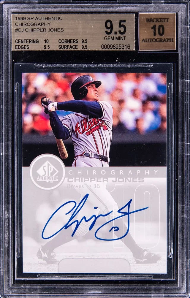 1999 Upper Deck SP Authentic Chipper Jones Chirography #CJ card image