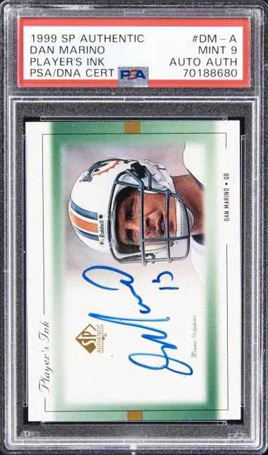 1999 Upper Deck SP Authentic Dan Marino Player's Ink #DM-A card image
