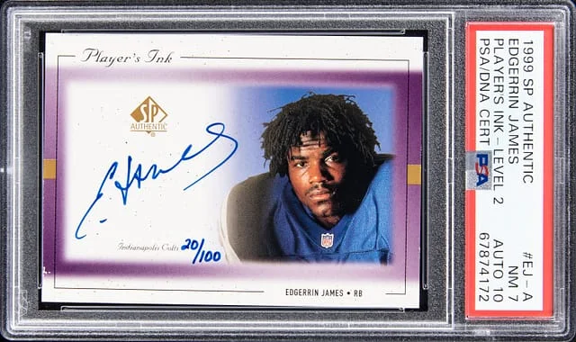 1999 Upper Deck SP Authentic Edgerrin James Player's Ink Green #EJ-A card image