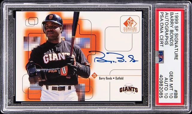1999 Upper Deck SP Barry Bonds Signature Autographs #BB card image