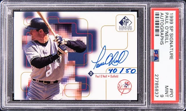 1999 Upper Deck SP Paul O'Neill Signature Autographs #PO card image