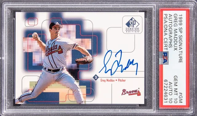 1999 Upper Deck SP Signature Edition Greg Maddux Autograph #GM card image