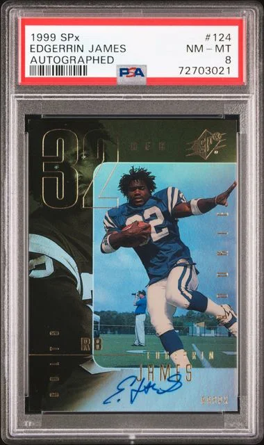 1999 Upper Deck SPx Edgerrin James Autographed #124 card image