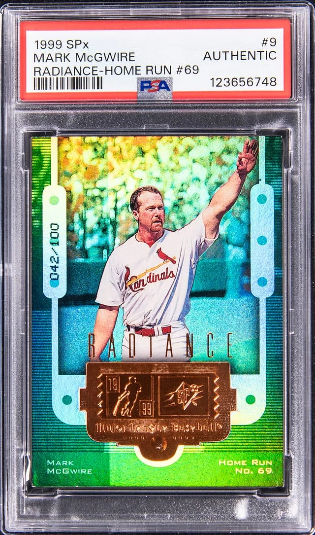 1999 Upper Deck SPx Mark McGwire Radiance Home run #69 card image