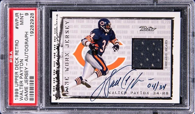 1999 Upper Deck Walter Payton Retro Game Jersey Autograph #WPJ-R card image