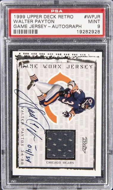 1999 Upper Deck Walter Payton Retro Game Jersey-Autograph #WPJR card image
