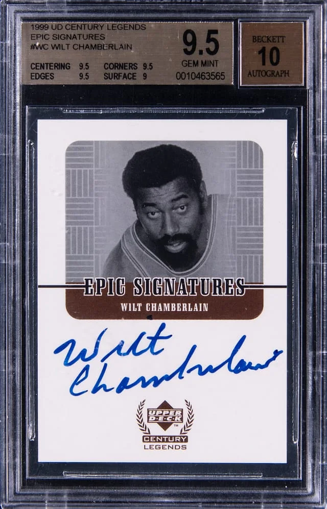 1999 Upper Deck Wilt Chamberlain Century Legends Epic Signatures #WC card image