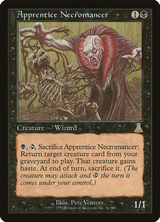 1999 Urza's Destiny Apprentice Necromancer rare #51 unlisted card image