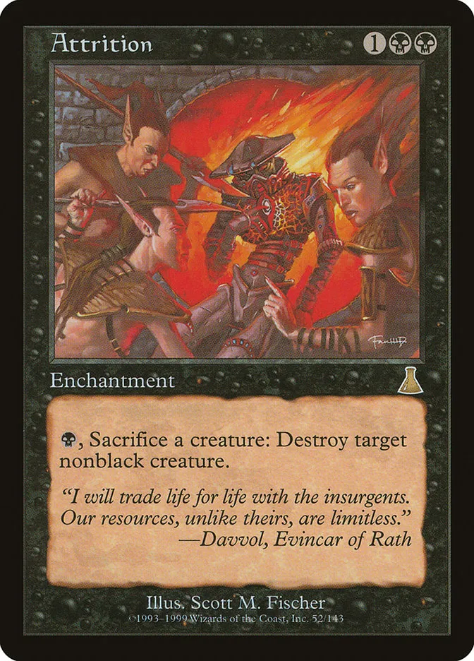 1999 Urza's Destiny Attrition rare #52 unlisted card image