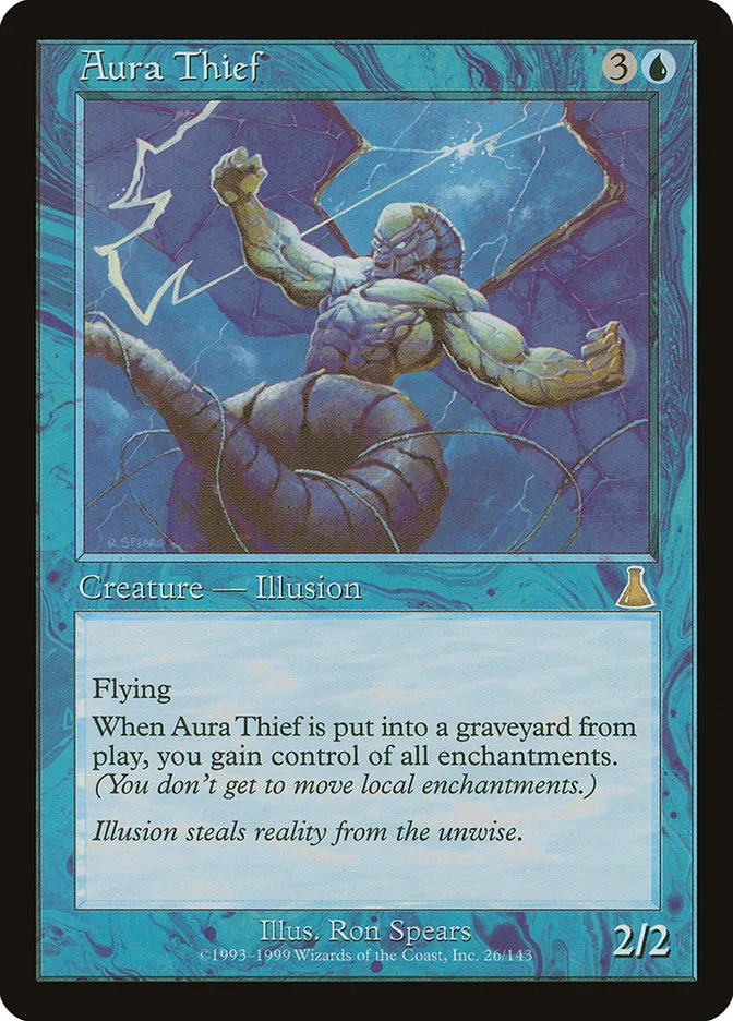 1999 Urza's Destiny Aura Thief rare #26 unlisted card image