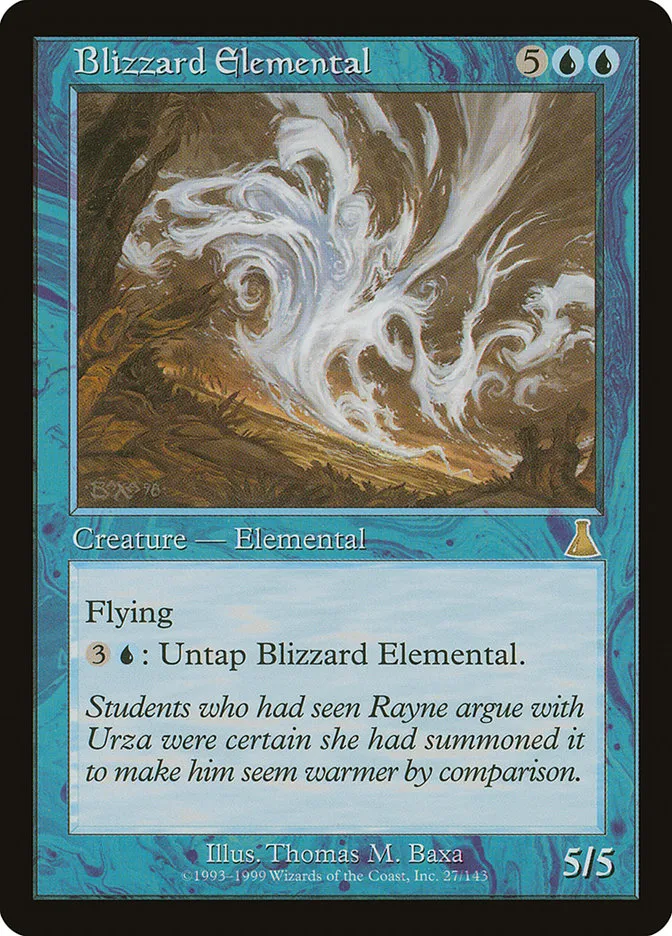 1999 Urza's Destiny Blizzard Elemental rare #27 unlisted card image