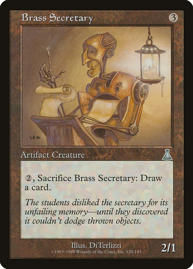 1999 Urza's Destiny Brass Secretary uncommon #128 unlisted card image