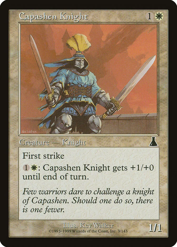 1999 Urza's Destiny Capashen Knight common #3 unlisted card image