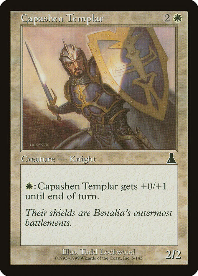 1999 Urza's Destiny Capashen Templar common #5 unlisted card image