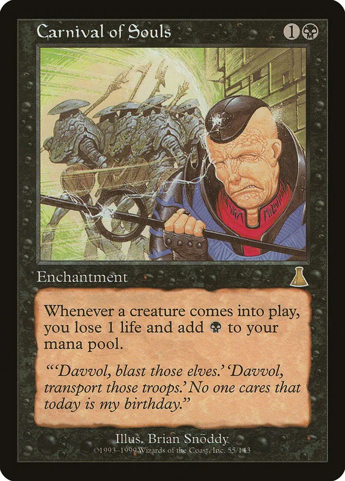 1999 Urza's Destiny Carnival of Souls rare #55 unlisted card image