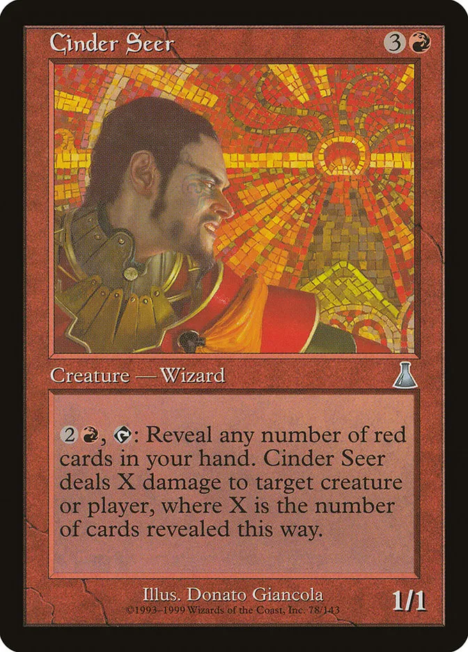 1999 Urza's Destiny Cinder Seer uncommon #78 unlisted card image
