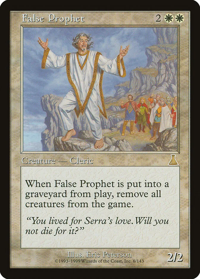 1999 Urza's Destiny False Prophet rare #6 unlisted card image