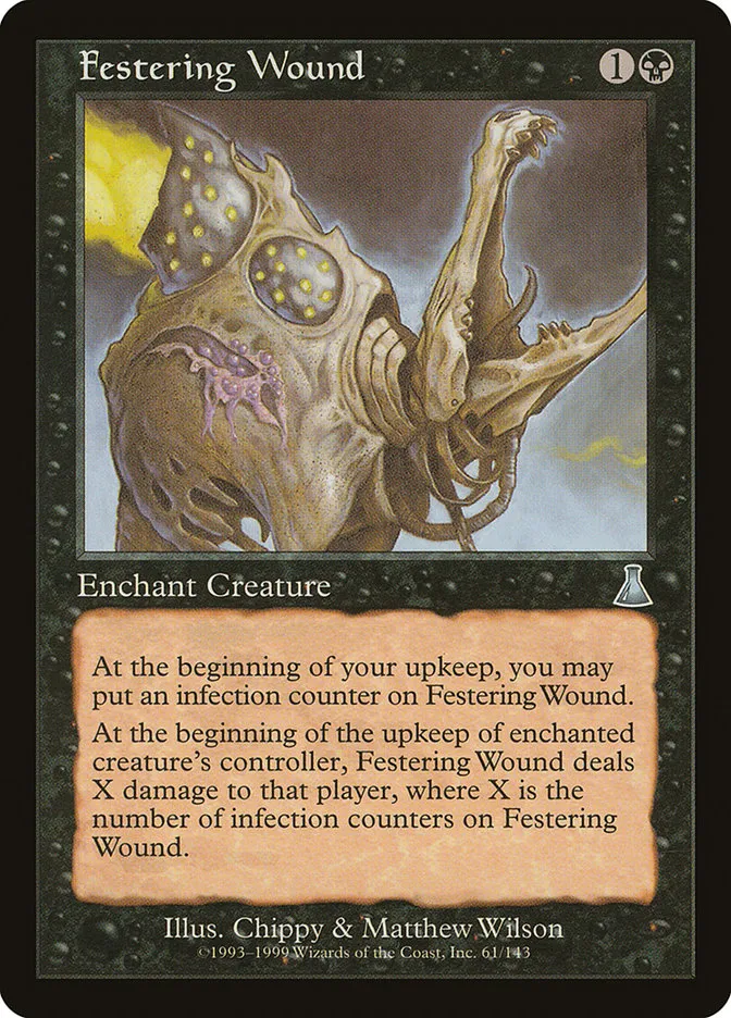 1999 Urza's Destiny Festering Wound uncommon #61 unlisted card image