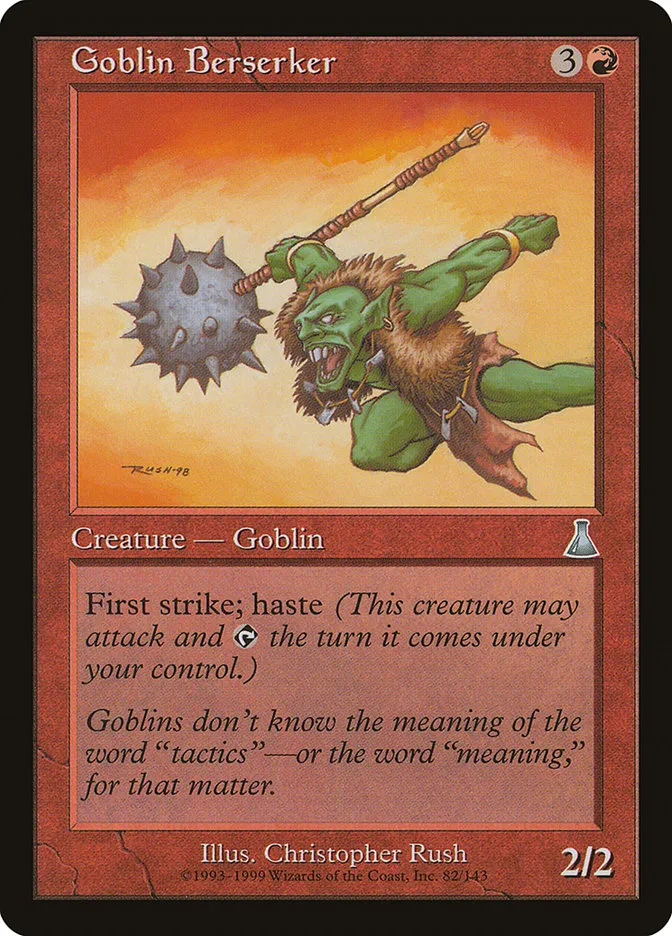 1999 Urza's Destiny Goblin Berserker uncommon #82 unlisted card image