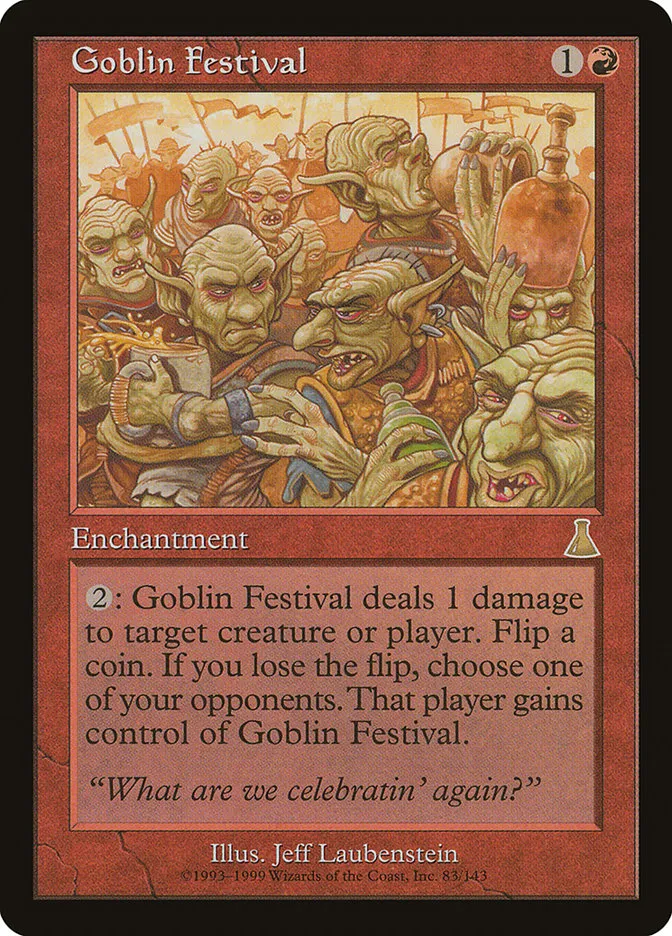 1999 Urza's Destiny Goblin Festival rare #83 unlisted card image