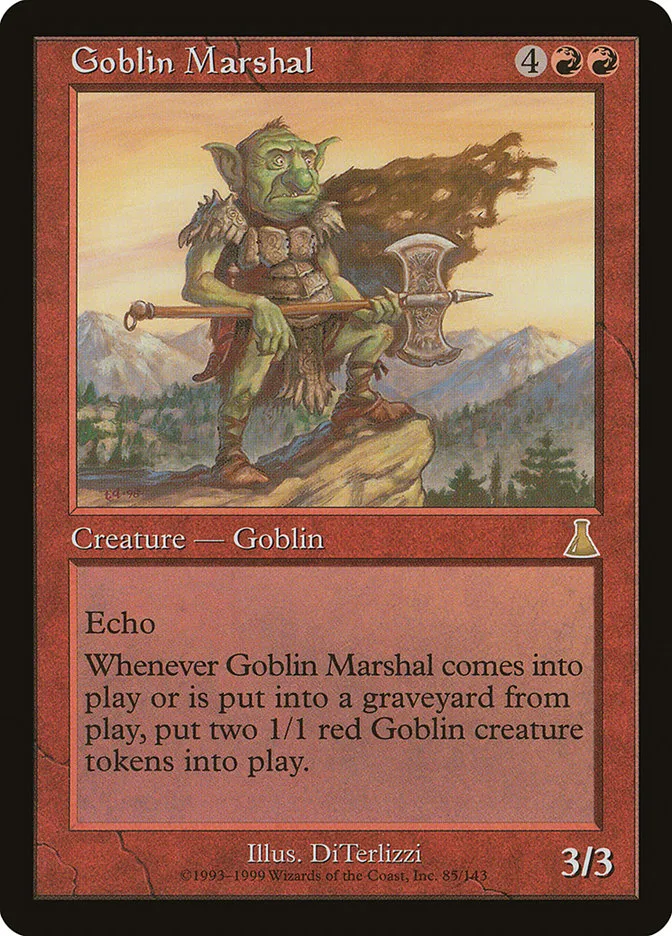 1999 Urza's Destiny Goblin Marshal rare #85 unlisted card image