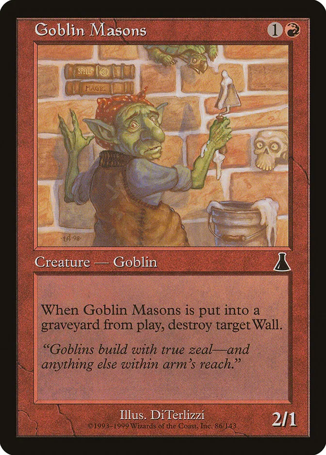 1999 Urza's Destiny Goblin Masons common #86 unlisted card image