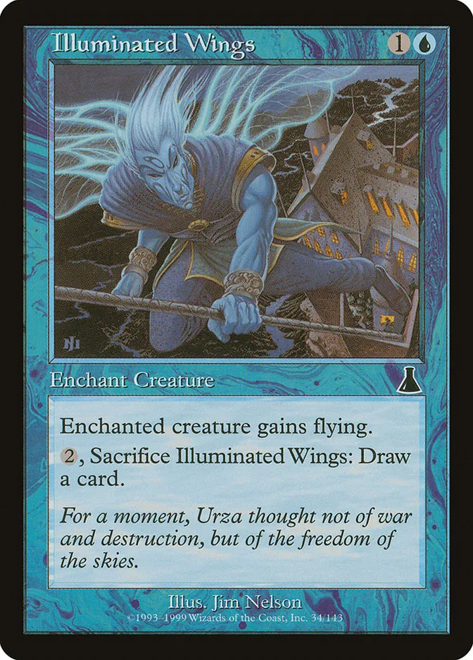 1999 Urza's Destiny Illuminated Wings common #34 unlisted card image