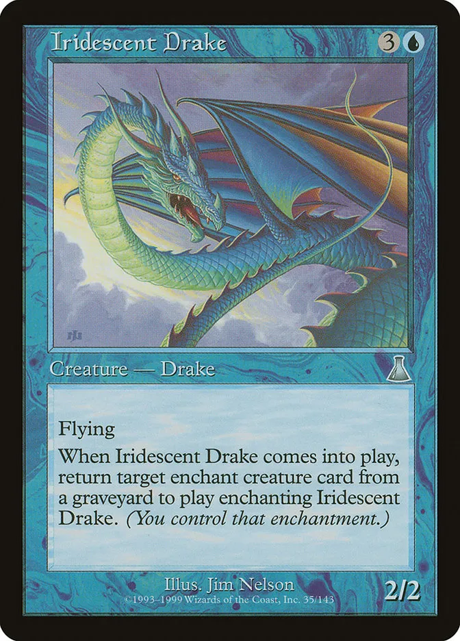 1999 Urza's Destiny Iridescent Drake uncommon #35 unlisted card image
