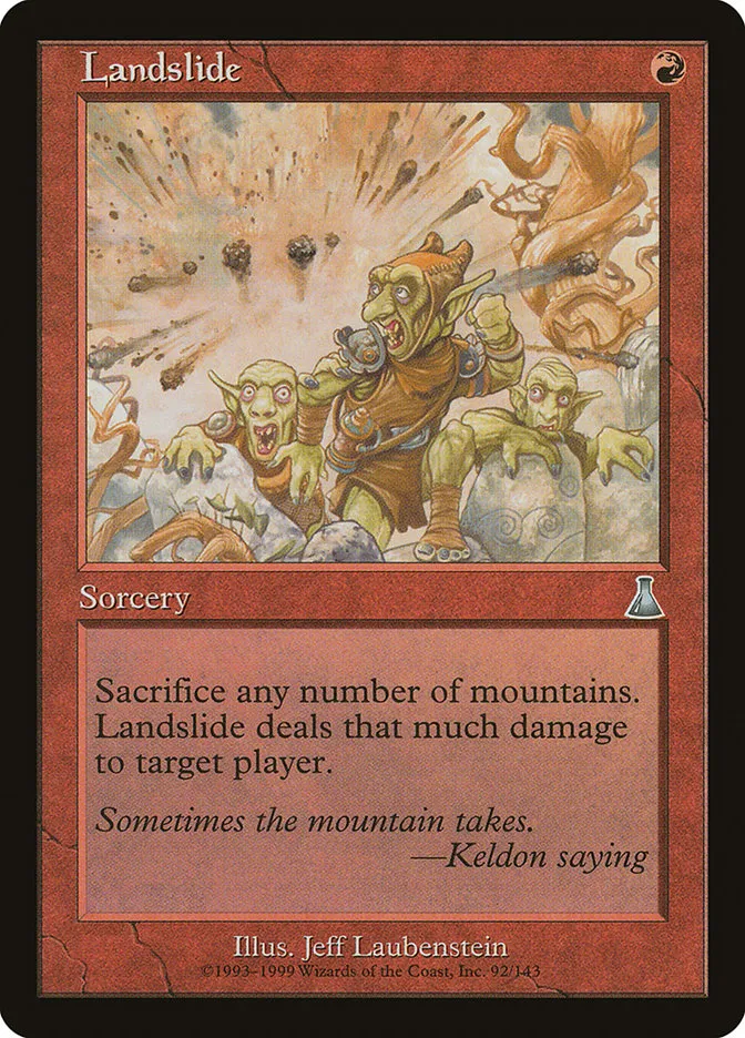 1999 Urza's Destiny Landslide uncommon #92 unlisted card image