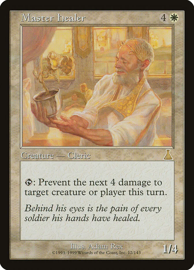 1999 Urza's Destiny Master Healer rare #12 unlisted card image