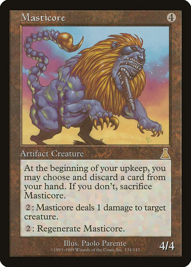 1999 Urza's Destiny Masticore rare #134 unlisted card image