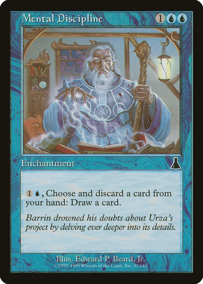 1999 Urza's Destiny Mental Discipline common #37 unlisted card image