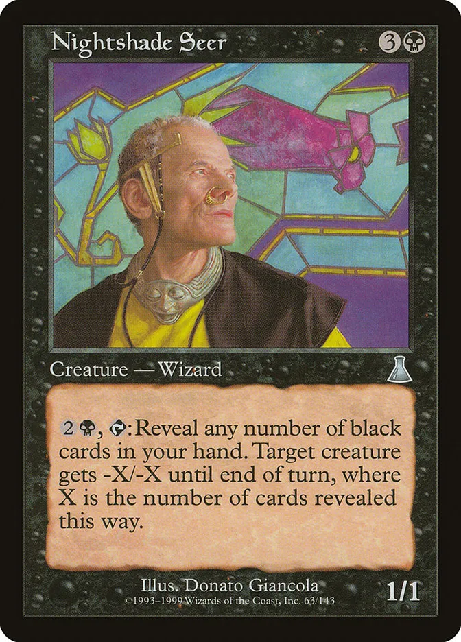 1999 Urza's Destiny Nightshade Seer uncommon #63 unlisted card image