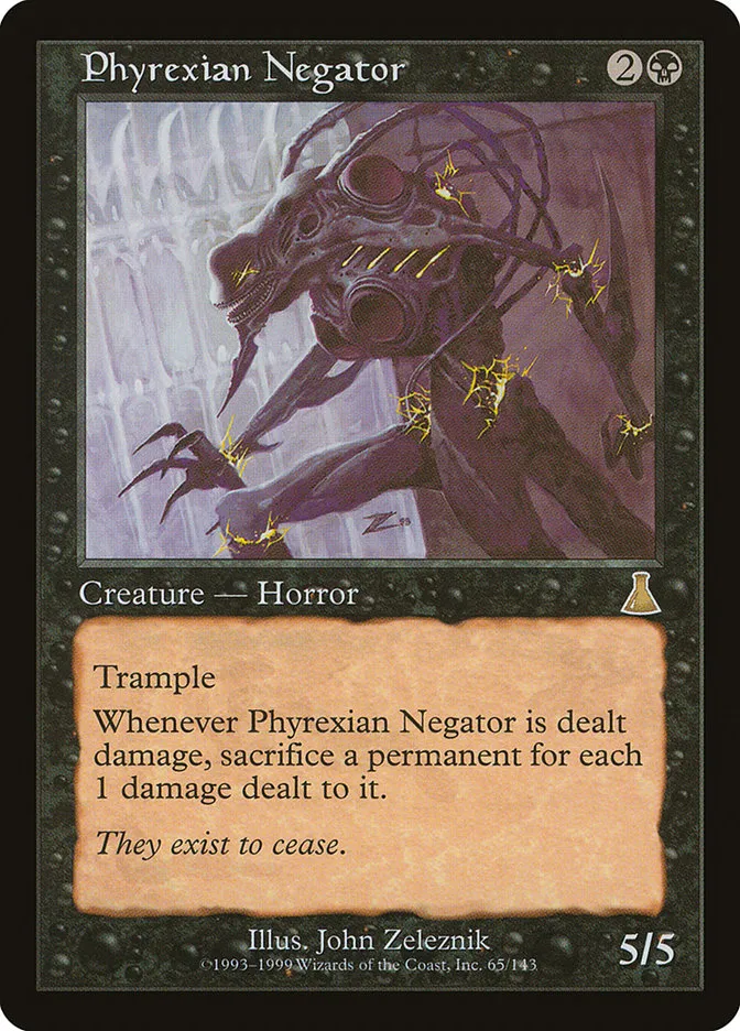 1999 Urza's Destiny Phyrexian Negator rare #65 unlisted card image