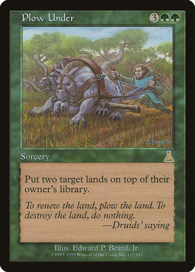 1999 Urza's Destiny Plow Under rare #117 unlisted card image