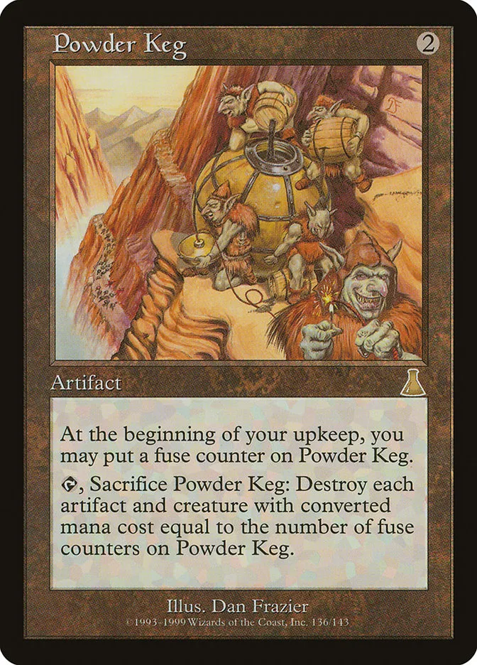 1999 Urza's Destiny Powder Keg rare #136 unlisted card image
