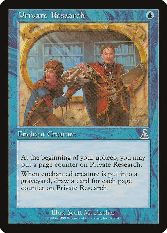 1999 Urza's Destiny Private Research uncommon #41 unlisted card image