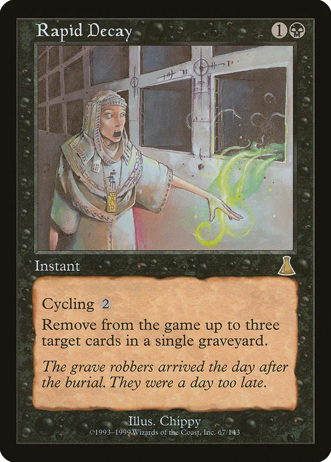 1999 Urza's Destiny Rapid Decay rare #67 unlisted card image