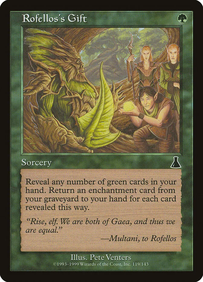 1999 Urza's Destiny Rofellos's Gift common #119 unlisted card image
