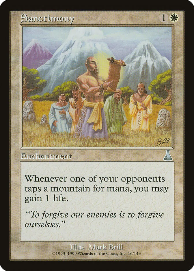 1999 Urza's Destiny Sanctimony uncommon #16 unlisted card image