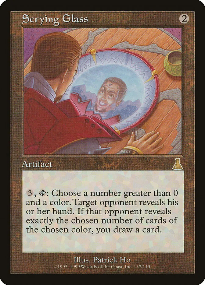 1999 Urza's Destiny Scrying Glass rare #137 unlisted card image