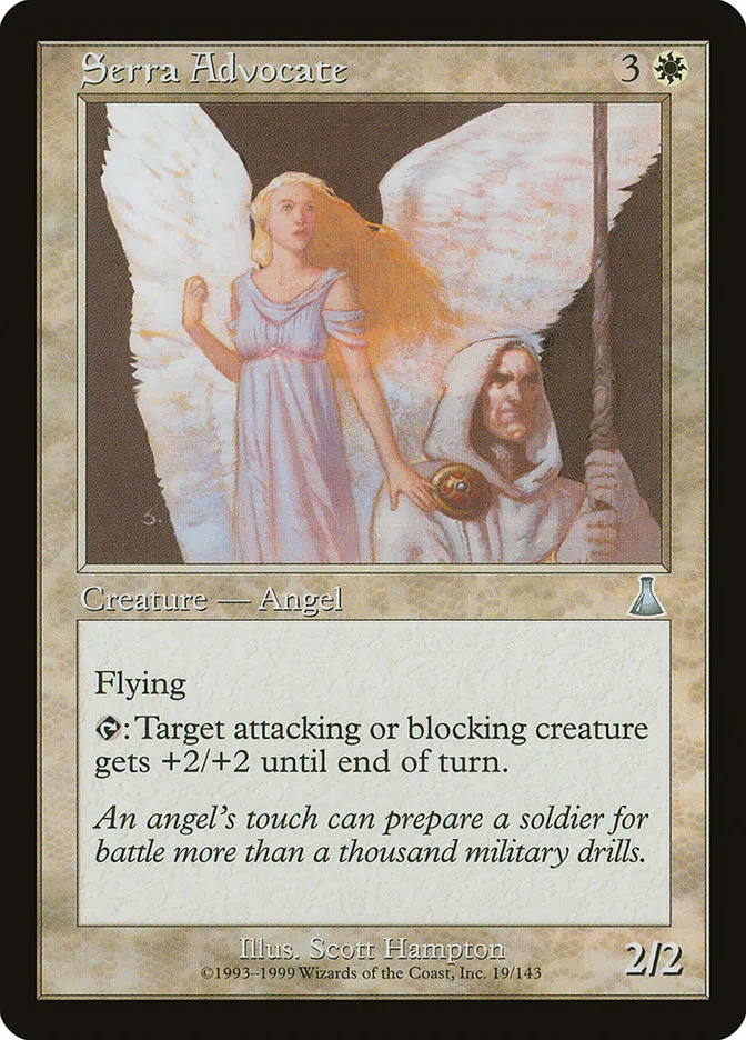 1999 Urza's Destiny Serra Advocate uncommon #19 unlisted card image