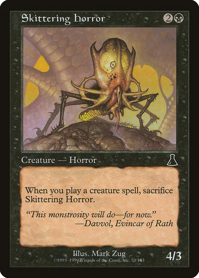 1999 Urza's Destiny Skittering Horror common #70 unlisted card image