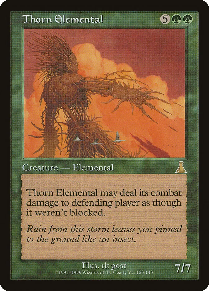 1999 Urza's Destiny Thorn Elemental rare #123 unlisted card image