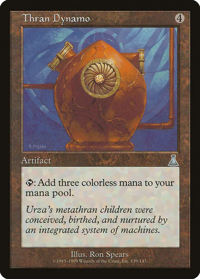 1999 Urza's Destiny Thran Dynamo uncommon #139 unlisted card image